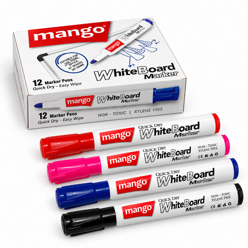 Mango Quick Dry Whiteboard Marker – Easy Wipe | School, Office & Home