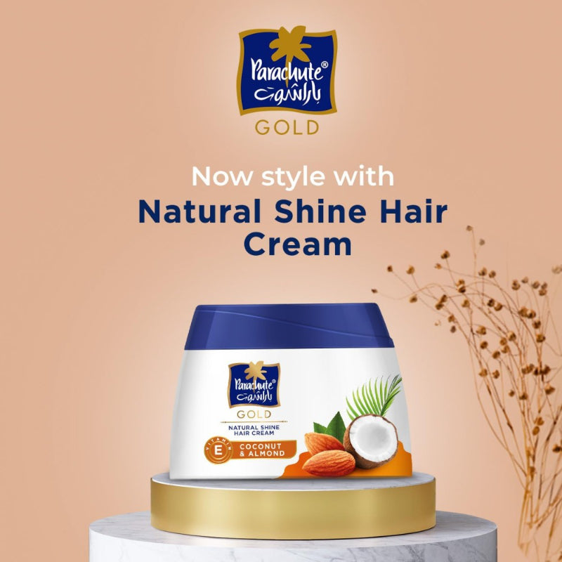 Parachute Gold Natural Shine Hair Styling Cream With Coconut and Almond - 140ml