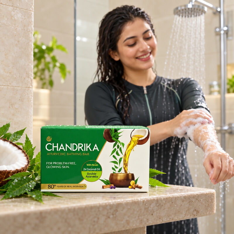 Chandrika Ayurvedic Bathing Bar with Neem & Coconut Oil – 70 g