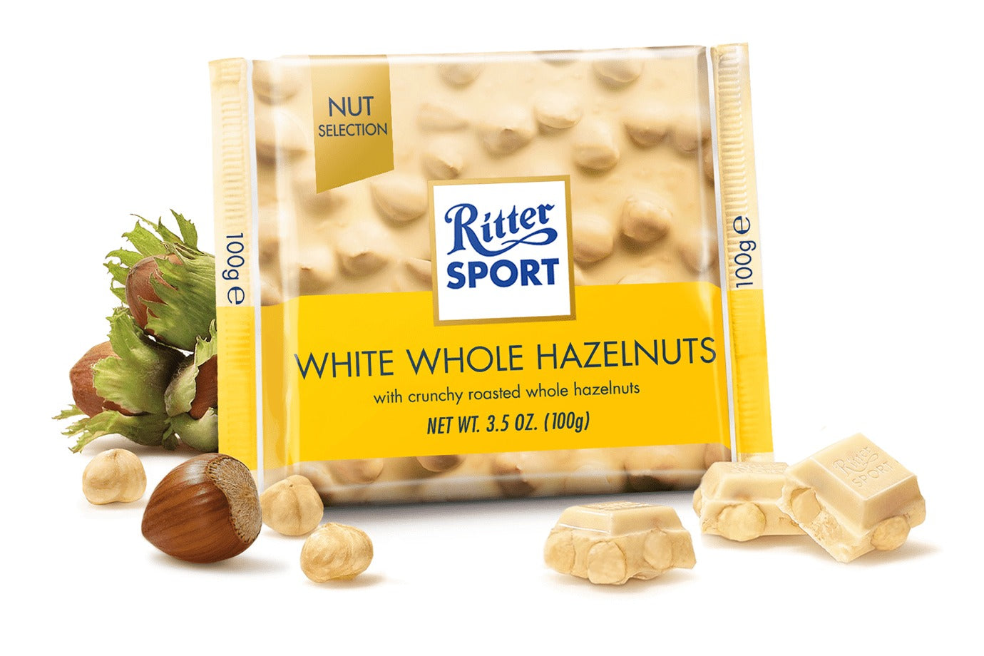 Ritter Sport White Whole Hazelnuts Chocolate - 100g