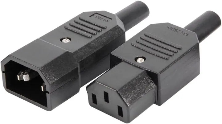 Rice Cooker Parts Power Cord Plug Male and Female 3pin Connector 1pair 10A 230v-250v plastic - 1Pcs