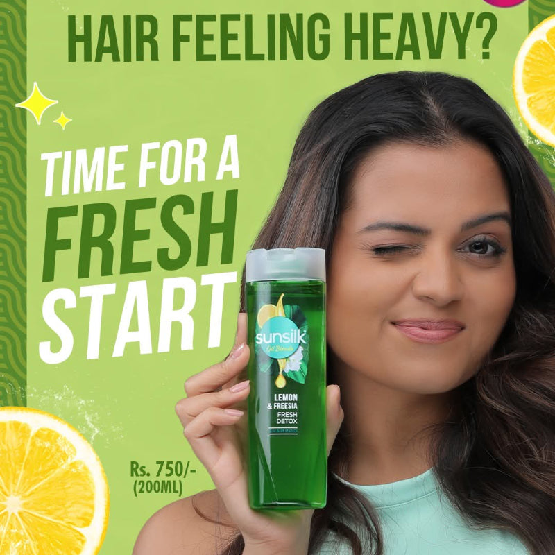 Sunsilk Lemon & Freesia Fresh Detox Shampoo - 200ml