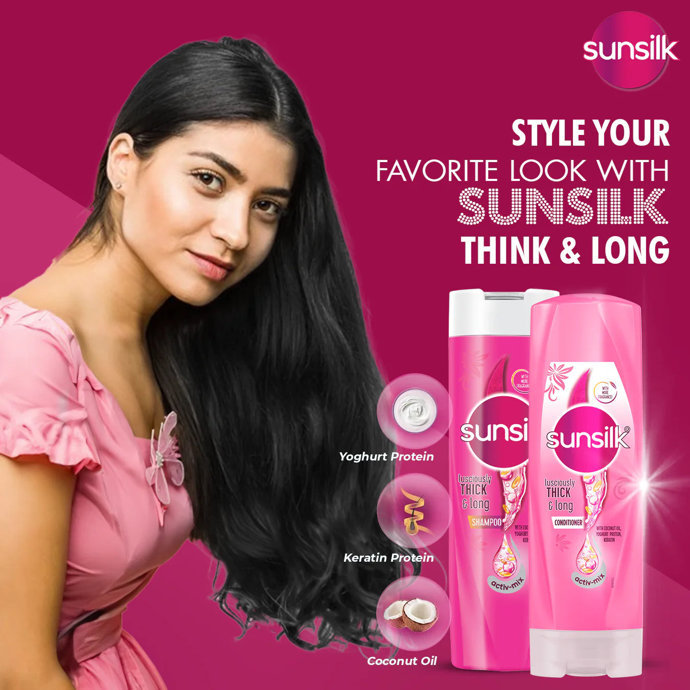 Sunsilk Lusciously Thick & Long Shampoo - 180ml