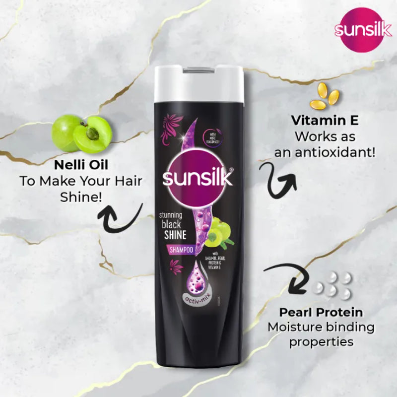 Sunsilk Stunning Black Shine Shampoo - 180ml