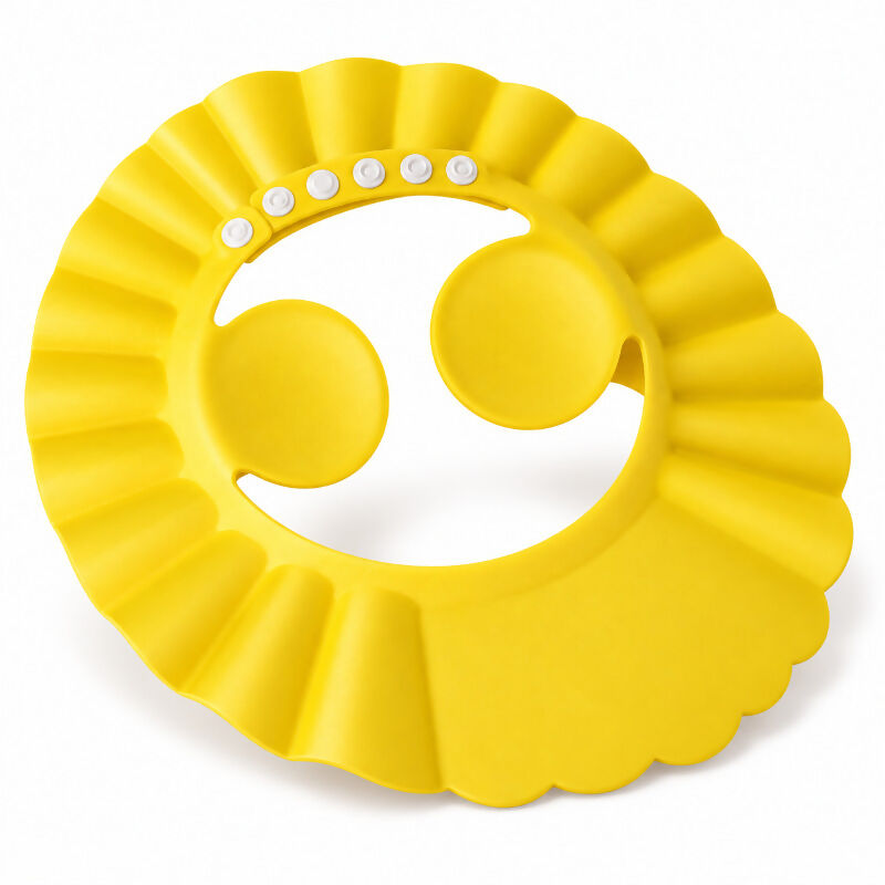 Adjustable Baby Shampoo Shower Cap with Ear Covers | Kids Hair Washing Visor – Blue, Yellow & Pink