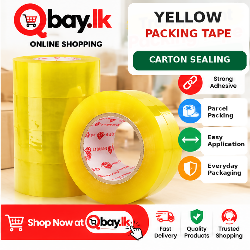 Transparent Yellow Packing Tape – 2 Inch × 300m - 1pcs