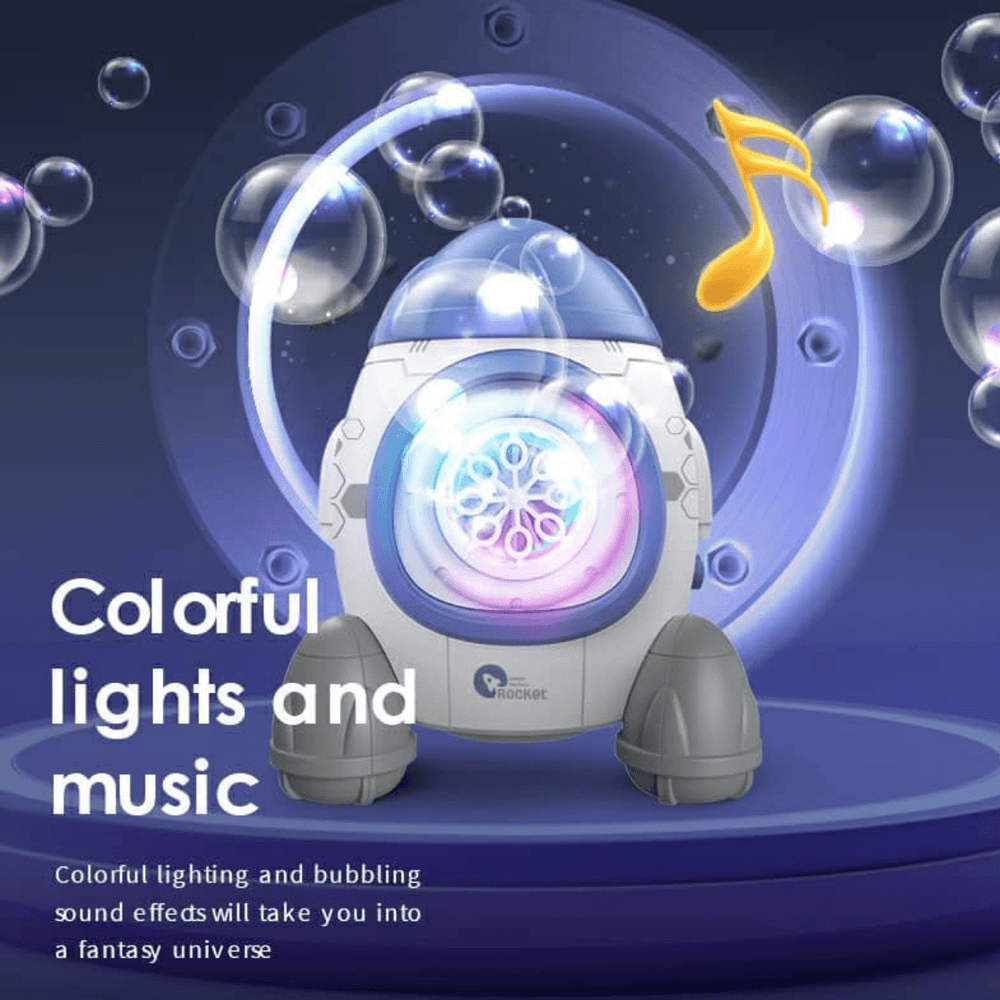 Automatic Rocket Bubble Maker Blower for Kids 3+