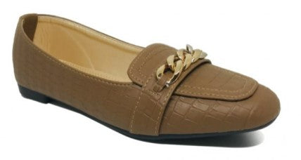 Bata Womens tan flat loafers – Brielle