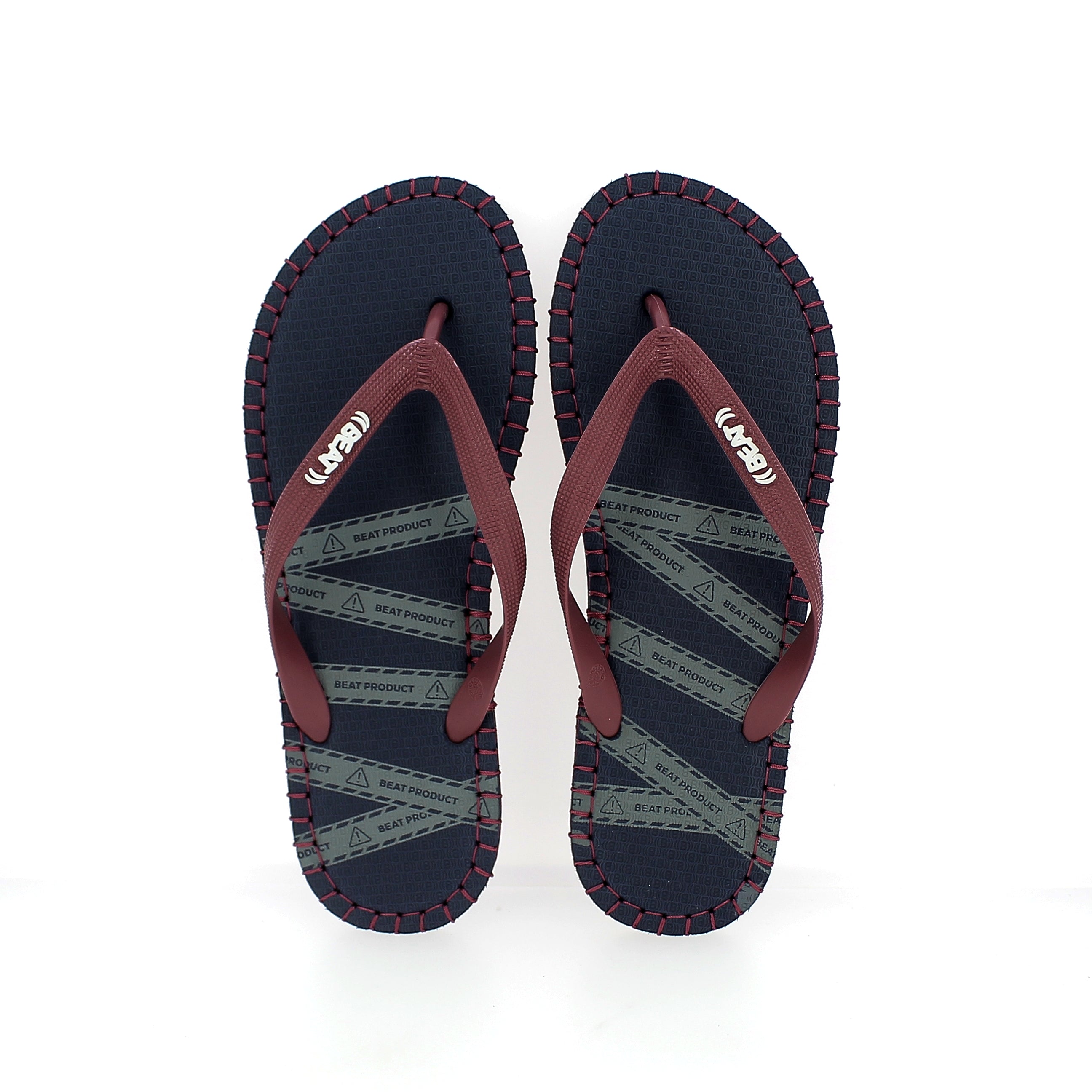 Beat Men Casual Flats Flip Flops Maroon , Blue/White , Red , Green , Gray