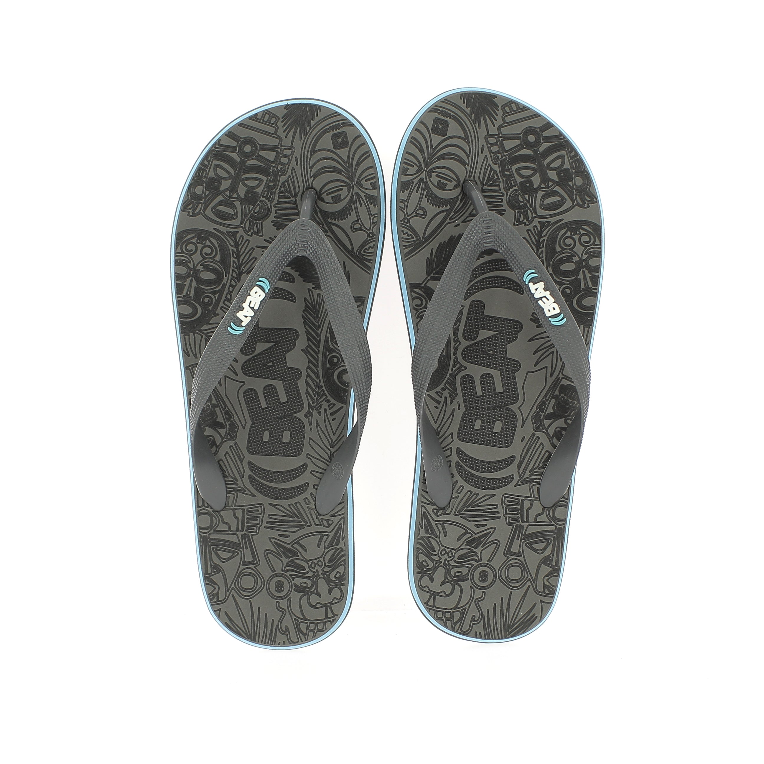 Beat Men Rounded Slipper Light Blue , Grey , Aqua Green , Aqua light Blue