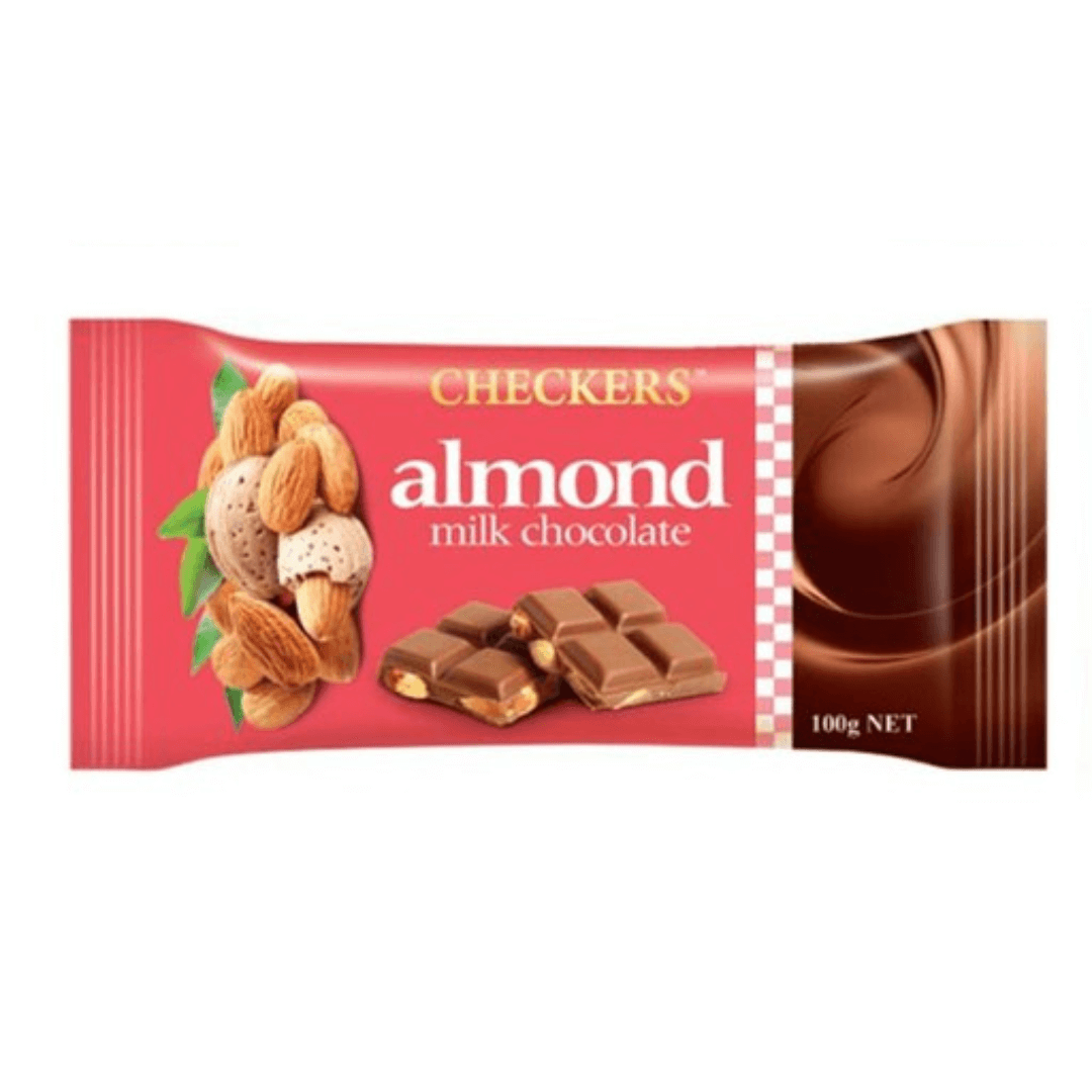 Checkers Choco Checkers Almond Chocolate - 100g — QBAY