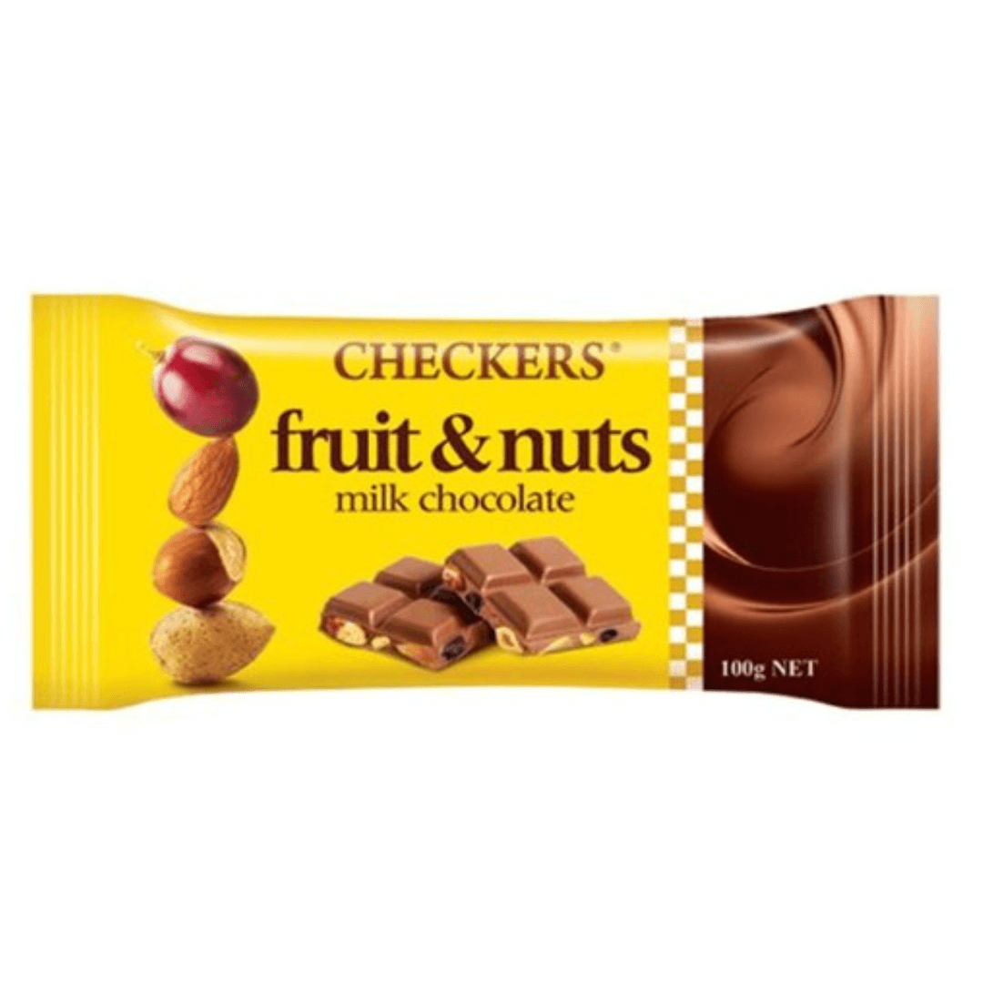 Checkers Choco Checkers Fruit & Nuts Milk Chocolate - 100g — QBAY