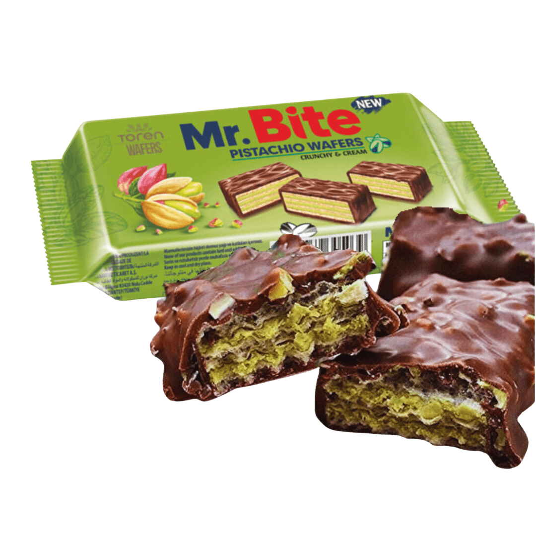 Mr Bite Coated Wafers With Pistachio Cream Chocolate - 32g