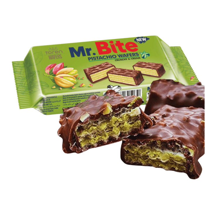 Mr Bite Coated Wafers With Pistachio Cream Chocolate - 32g