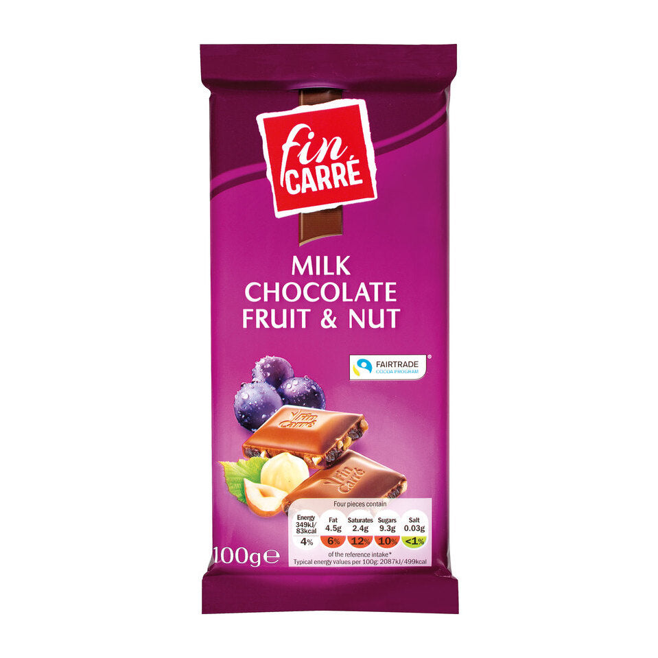Fin Carre Milk Chocolate Fruit and Nut Chocolate - 100g