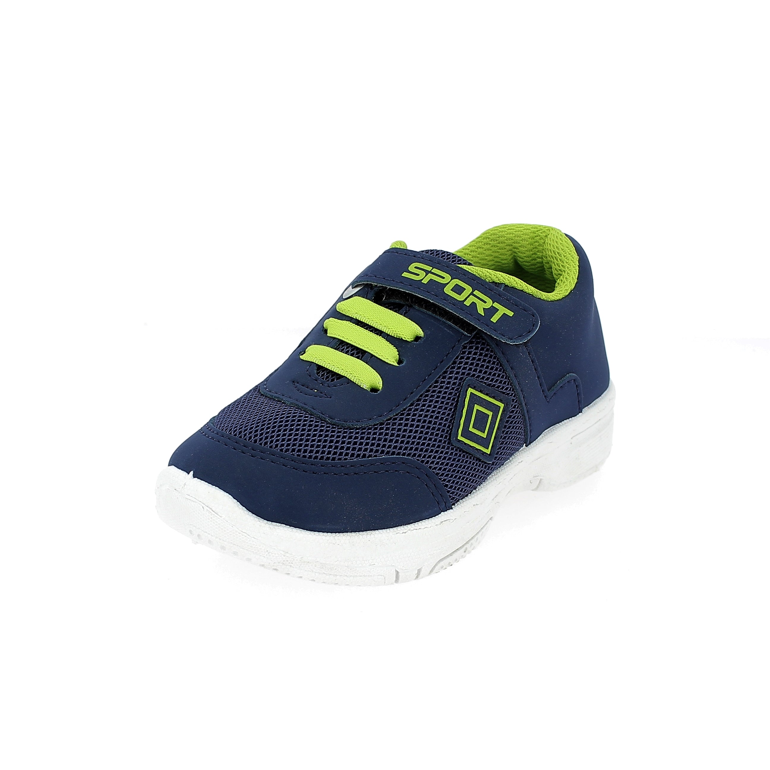 Fun Souls Boys Casual Lacing Shoes Blue-Lime
