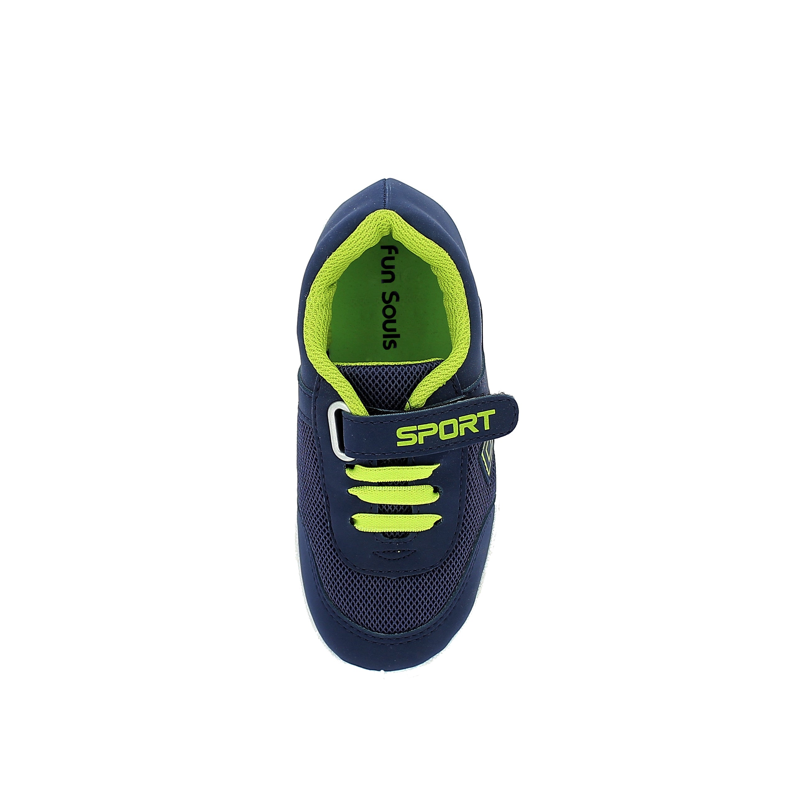 Fun Souls Boys Casual Lacing Shoes Blue-Lime