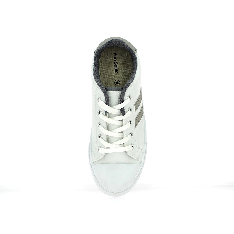 Fun Souls Boys Casual Lacing Shoes White