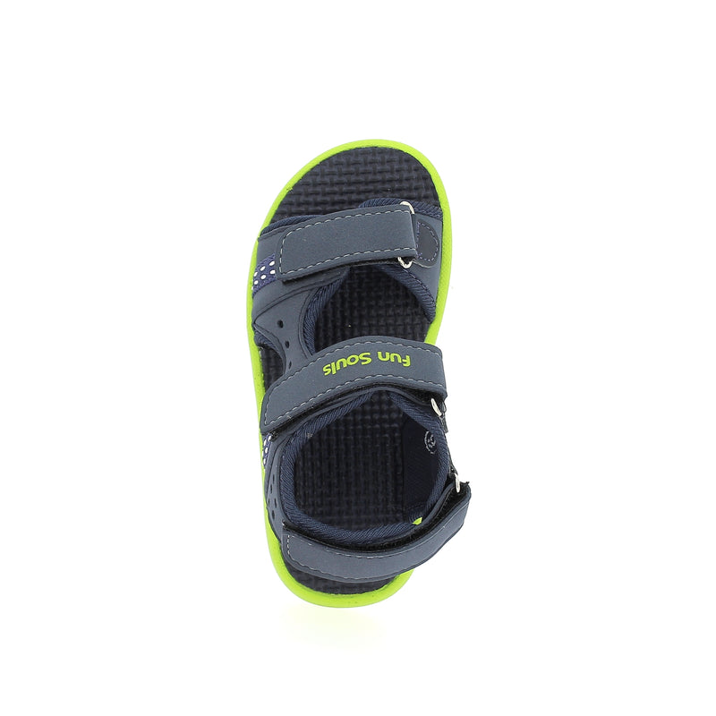 Fun Souls Boys Casual Slide Sandals D.Blue-Green
