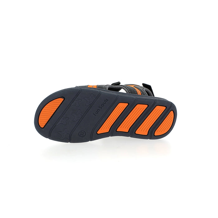 Fun Souls Boys Casual Slide Sandals Gray-Orange