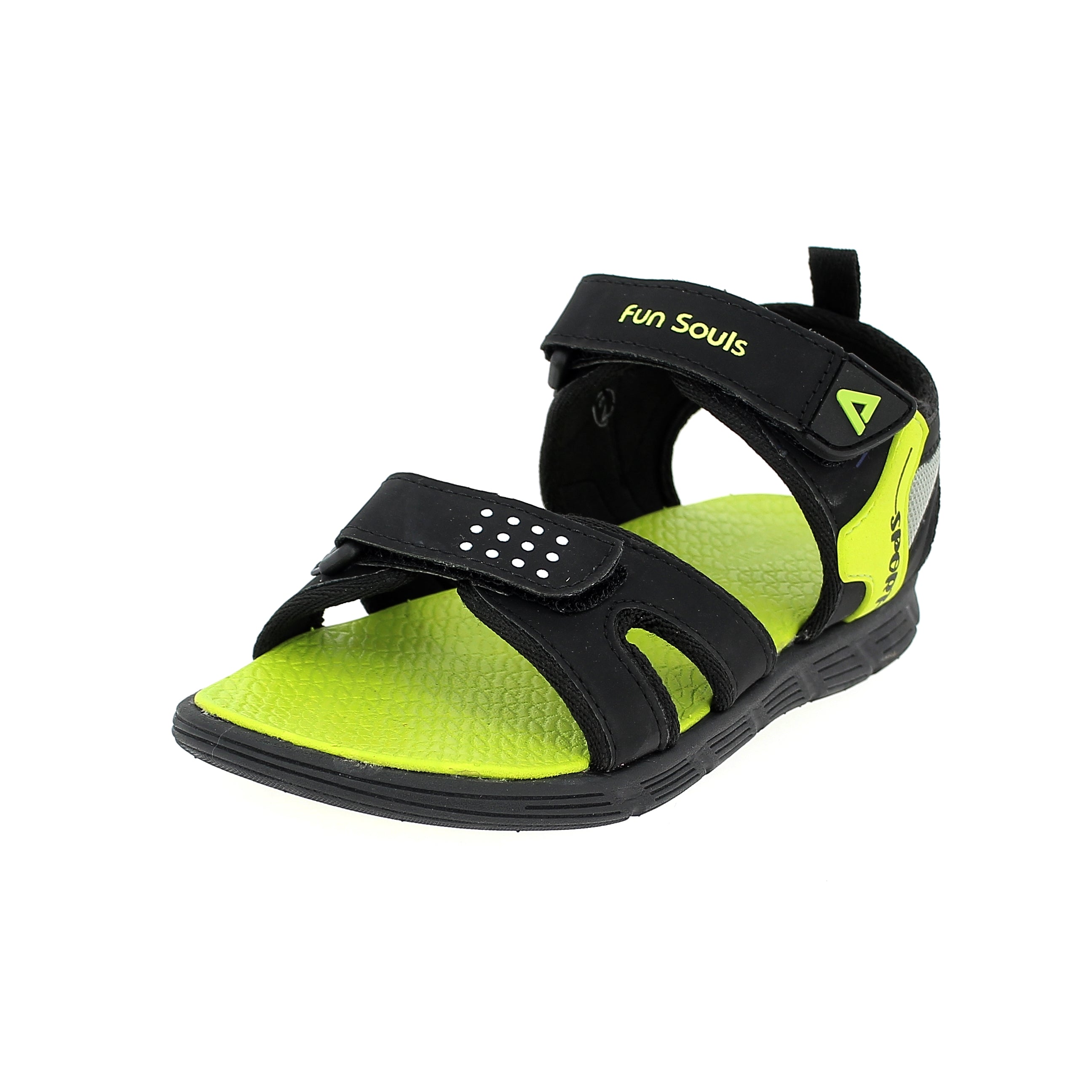 Fun Souls Boys Slides Sandals L.Green-Black