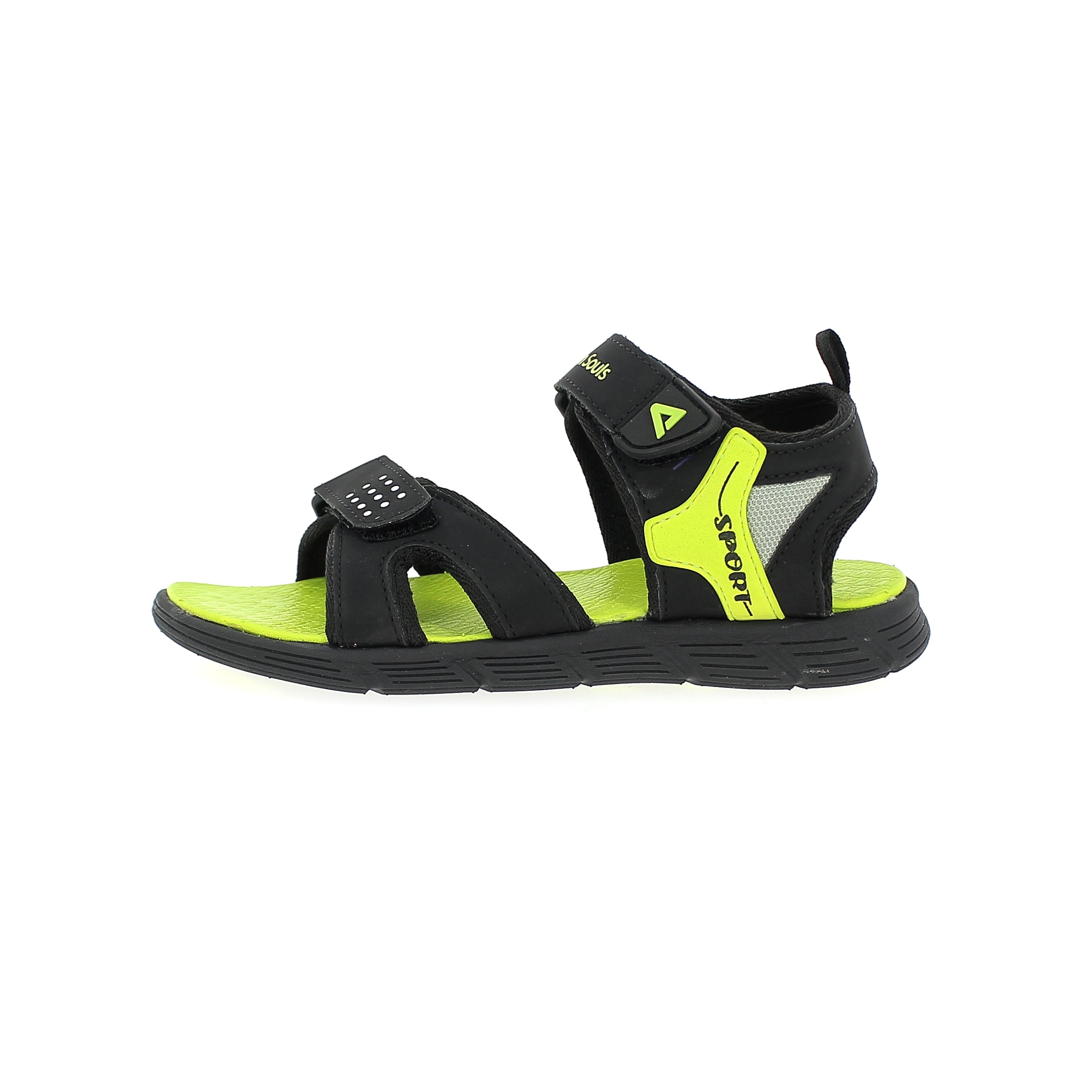 Fun Souls Boys Slides Sandals L.Green-Black