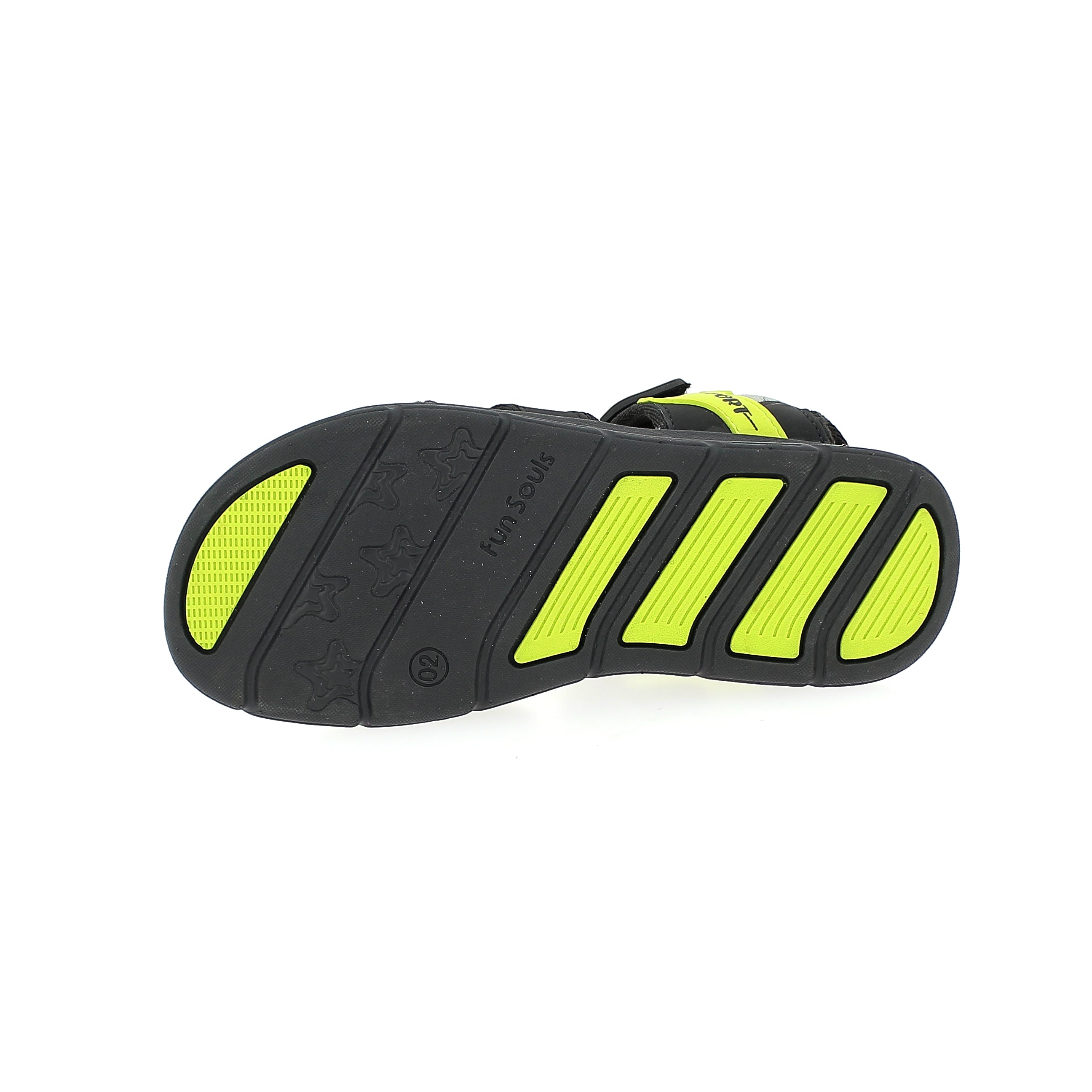 Fun Souls Boys Slides Sandals L.Green-Black