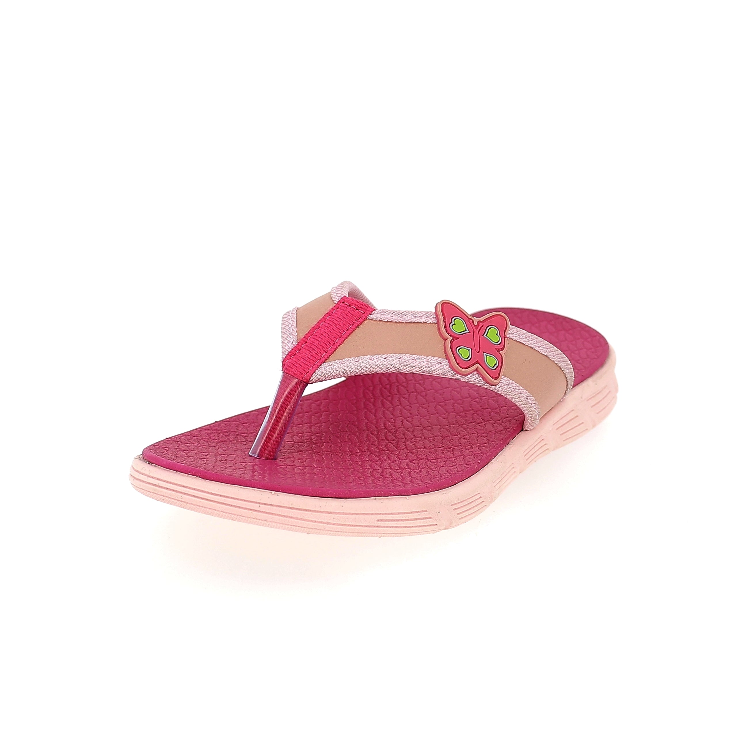 Fun Souls Girls V Strap Slippers Pink