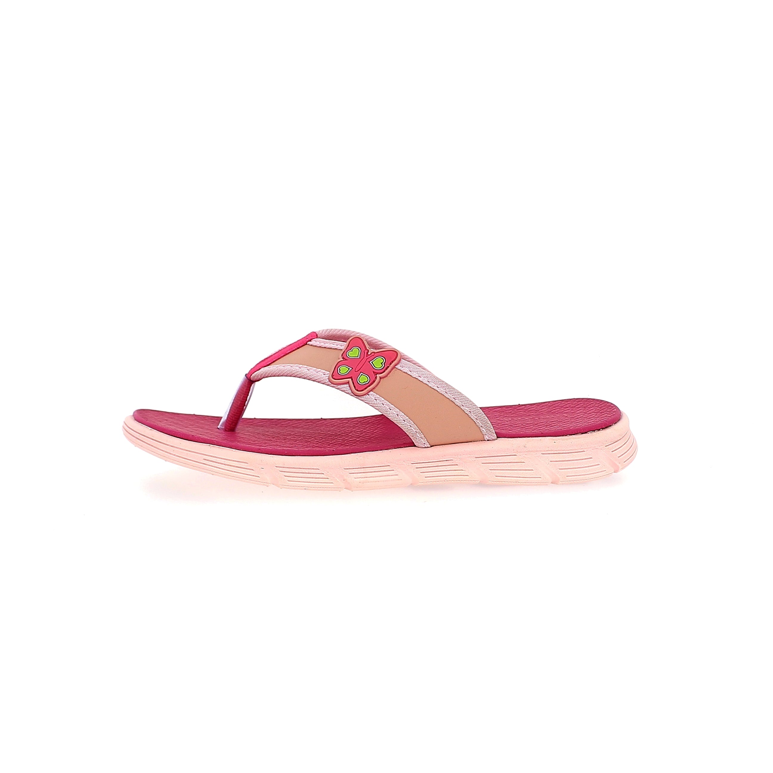 Fun Souls Girls V Strap Slippers Pink
