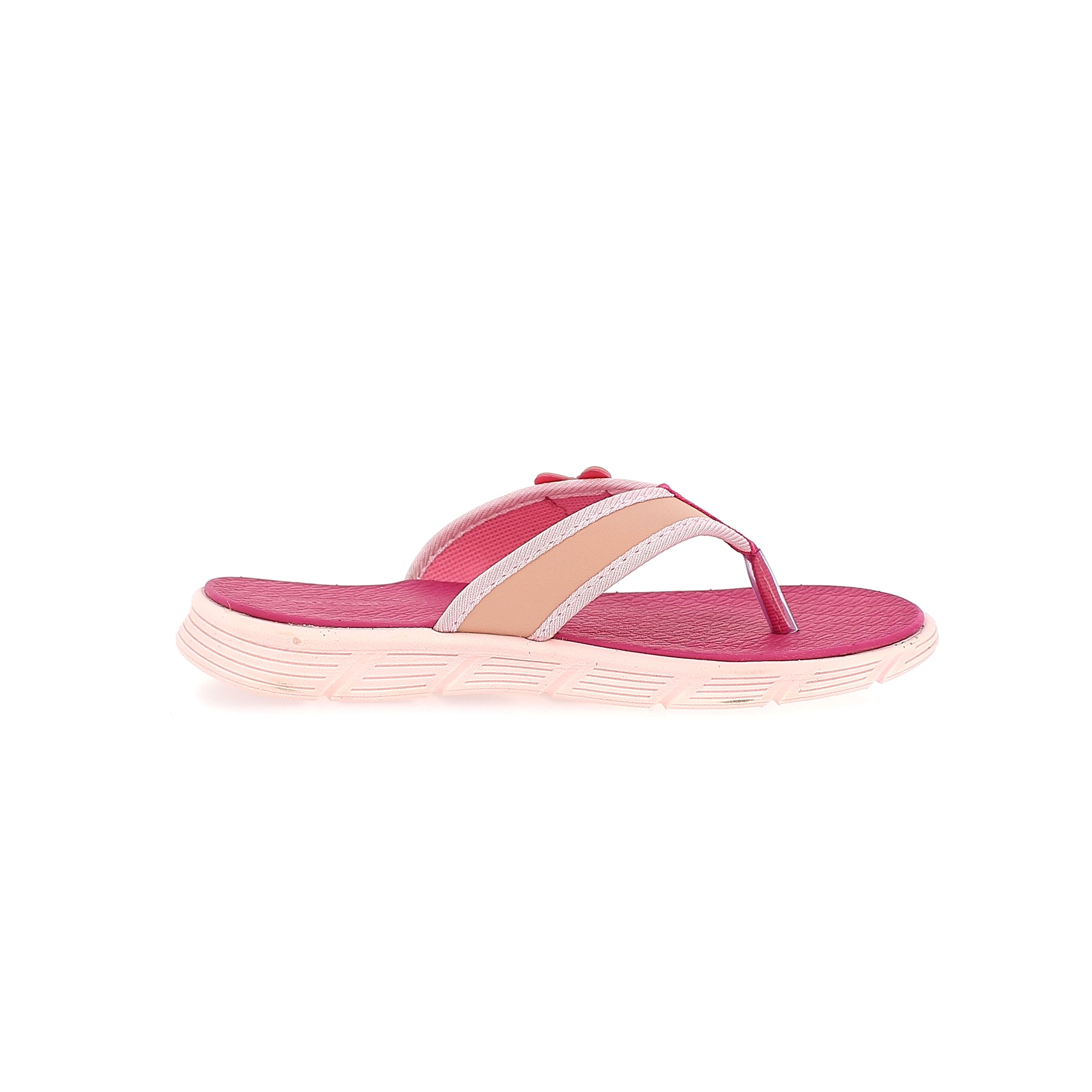 Fun Souls Girls V Strap Slippers Pink