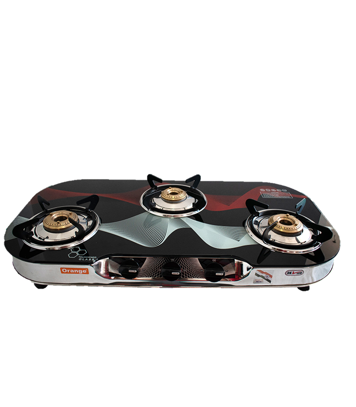 GAS COOKER 3BURNER ORANGE GLOURIOUS RUFF TUFF