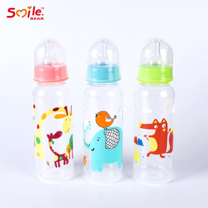 Smile Bear Glass Baby Bottle 250ml (Eco-Friendly, BPA-Free)