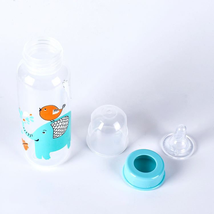 Smile Bear Glass Baby Bottle 250ml (Eco-Friendly, BPA-Free)
