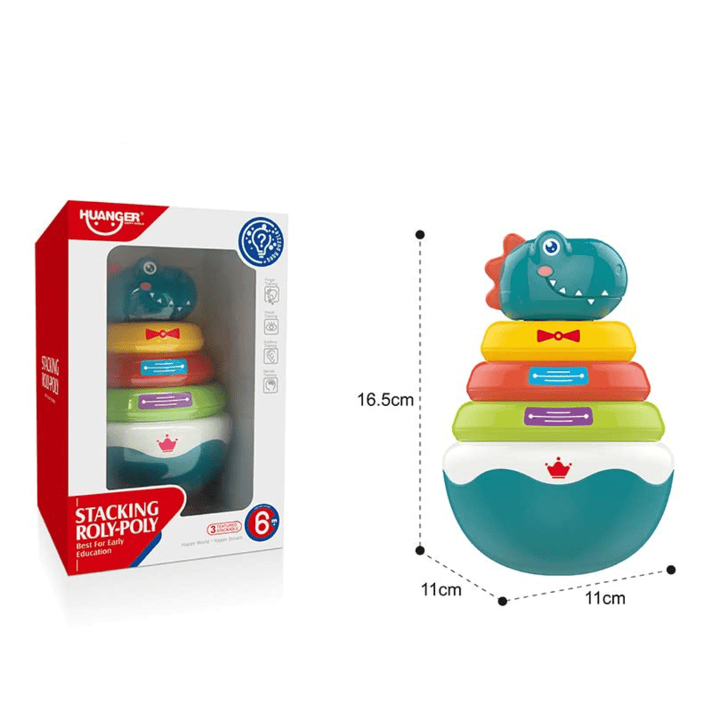 Huanger Stacking Roly-Poly with Dino Head Shape