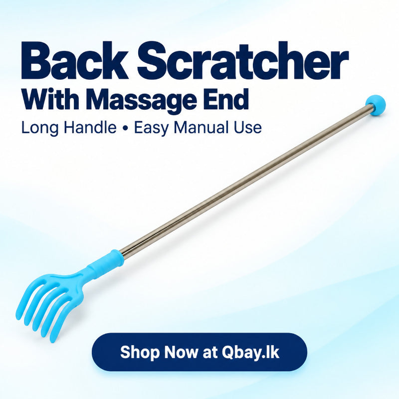Stainless Steel Long Handle Back Scratcher & Massage Stick – 12 Inch | Silver Colour