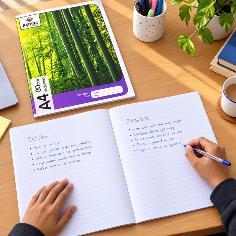 Rathna CR Single Ruled Exercise Book – A4 | 80 / 120 Pages | School, Tuition & Everyday Writing