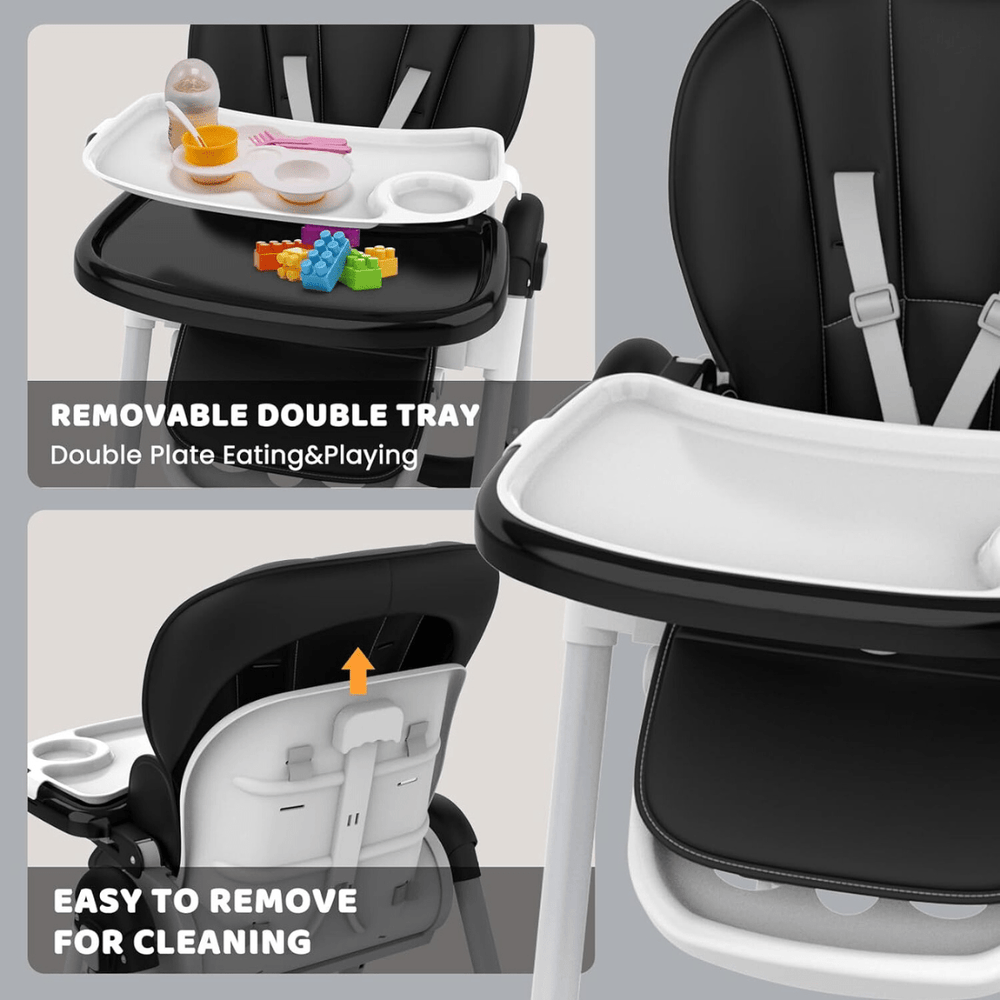 Kidilo Baby High Chair Seat Adjustable & Foldable With Height