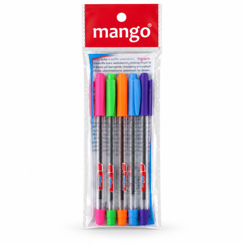 Mango 5-Piece Pen Set – Assorted Cap Colours
