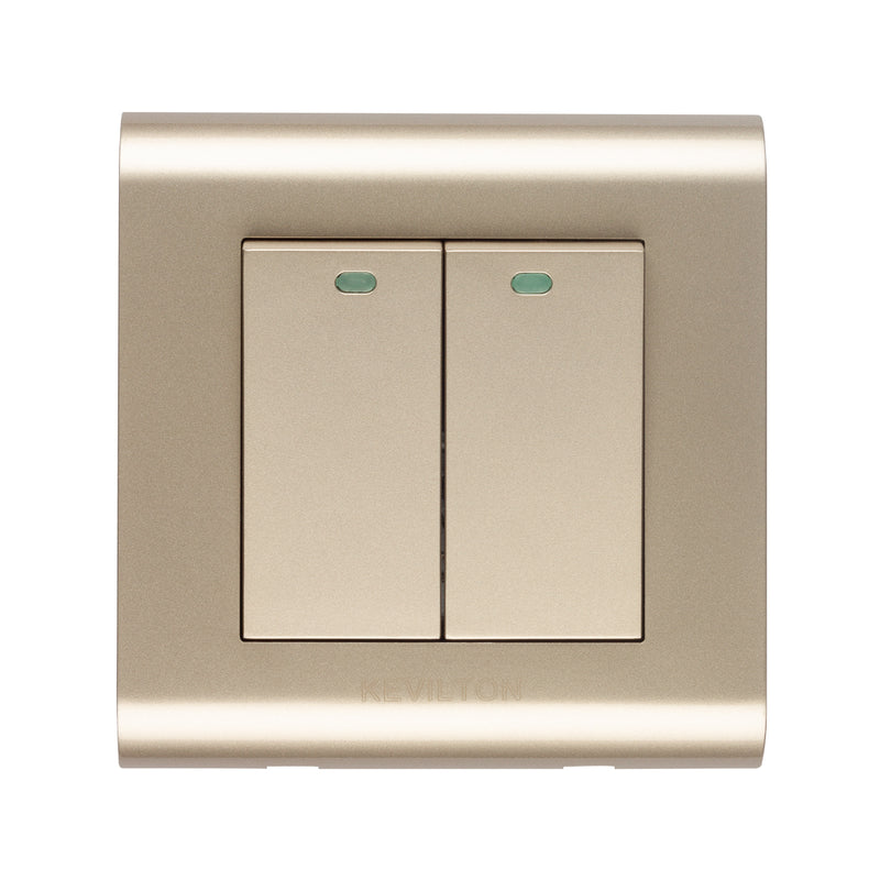 Modular Gold Two Gang One Way Switch