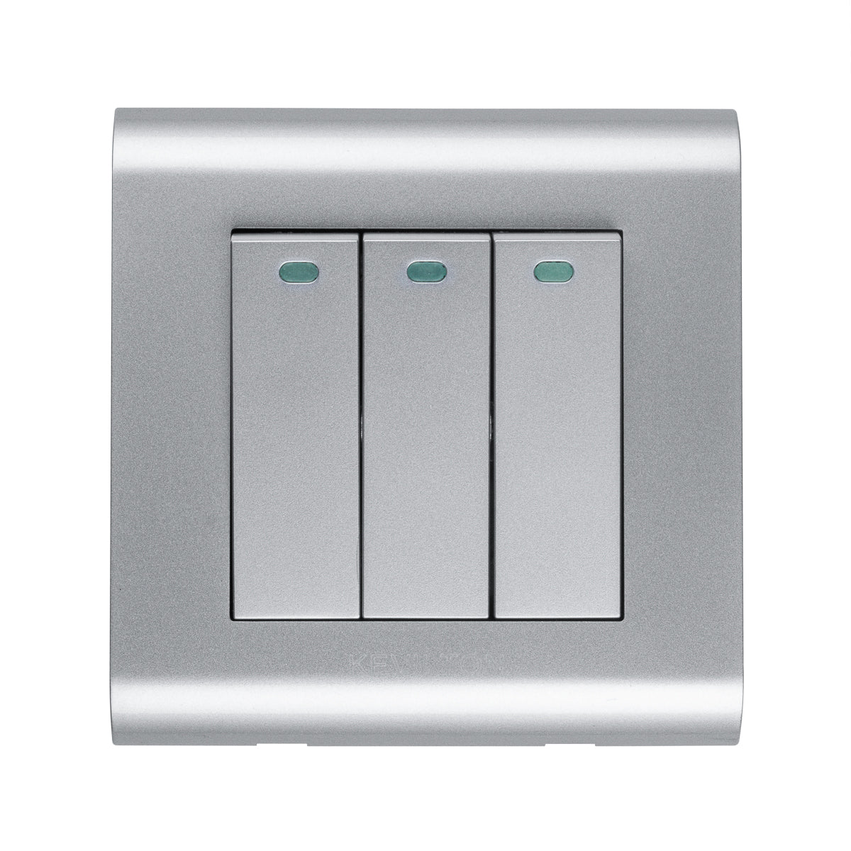 Modular Silver Three Gang One Way Switch
