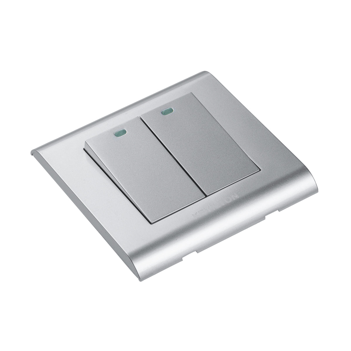 Modular Silver Two Gang One Way Switch