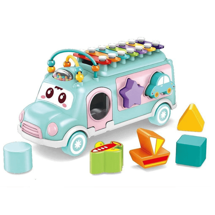 Music Bus Xylophone with 7pcs Puzzle Blocks