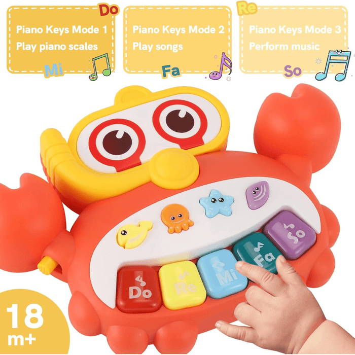 Musical Crab Animal Sounds Toy 18m+