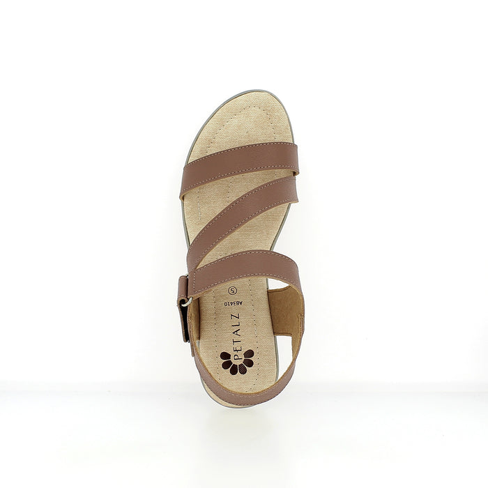 Petalz Women Casual Slide Sandals Brown