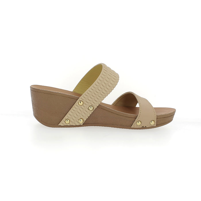 Petalz Women Casual Slip-on Slippers Beige