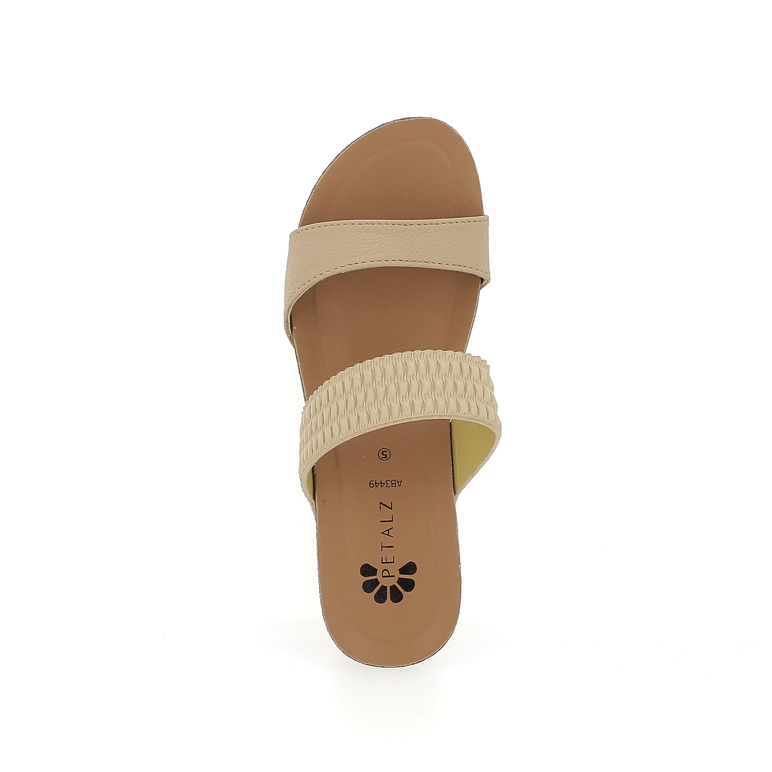 Petalz Women Casual Slip-on Slippers Beige