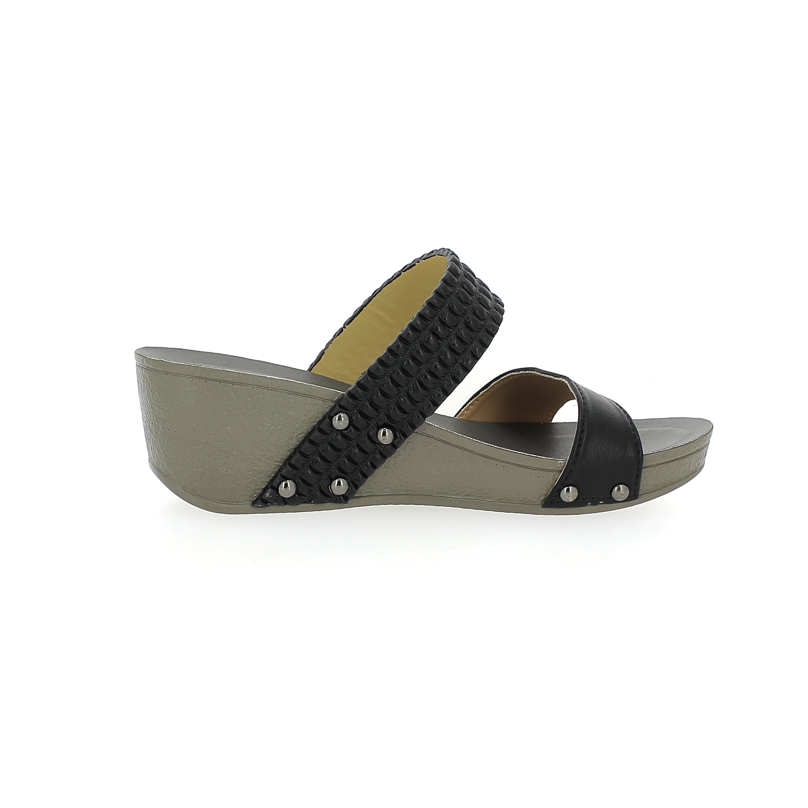 Petalz Women Casual Slip-on Wedges Black