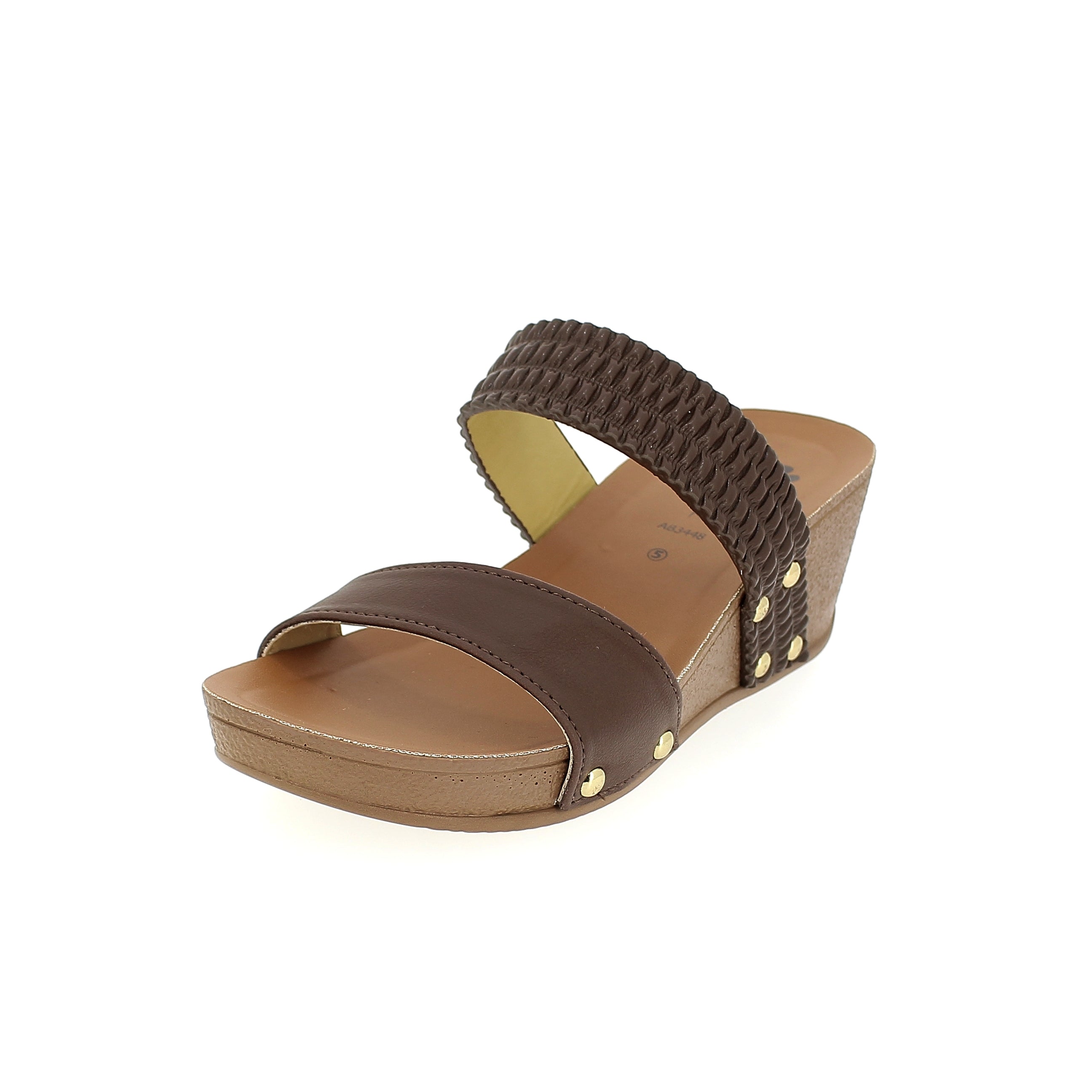 Petalz Women Casual Slip-on Wedges Brown