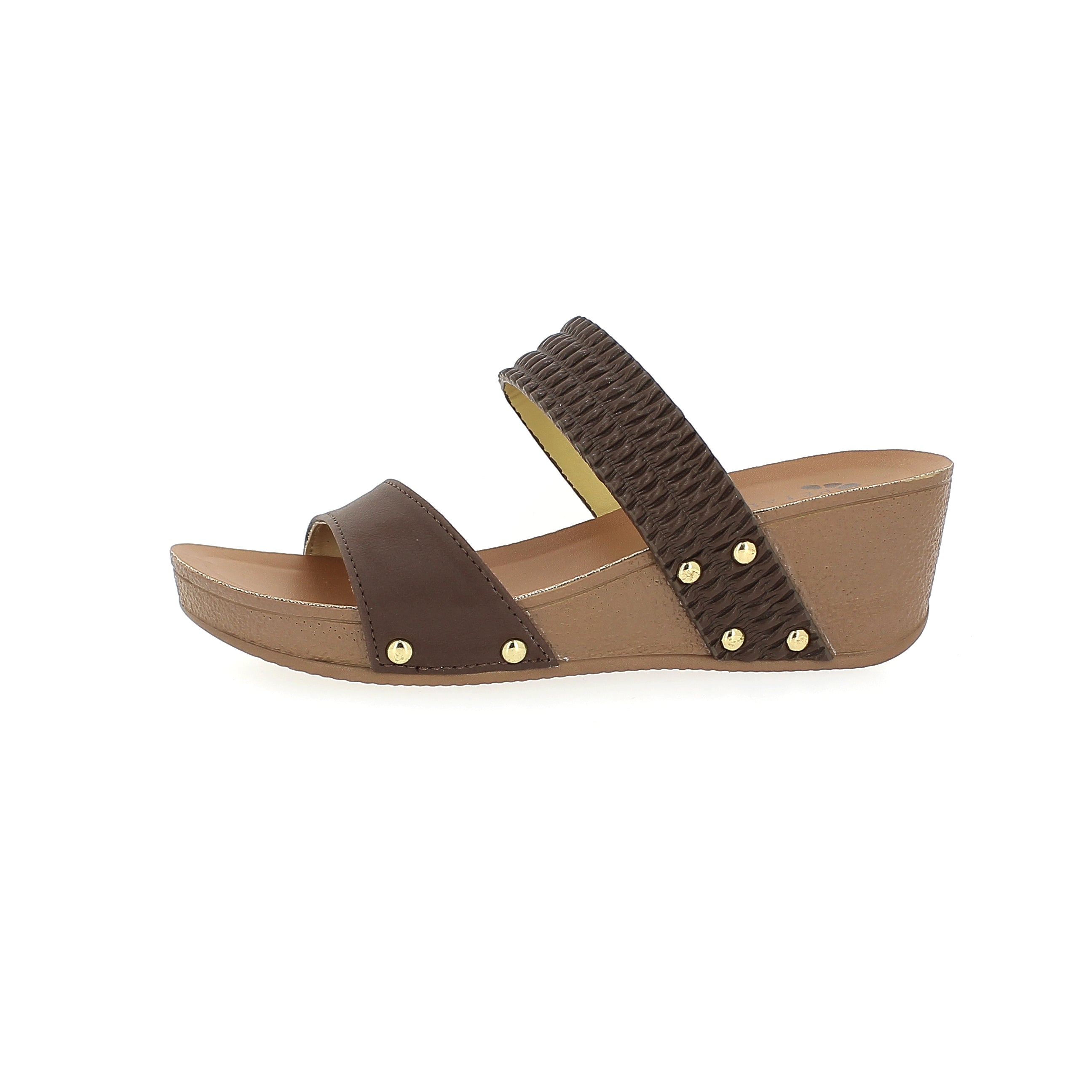 Petalz Women Casual Slip-on Wedges Brown