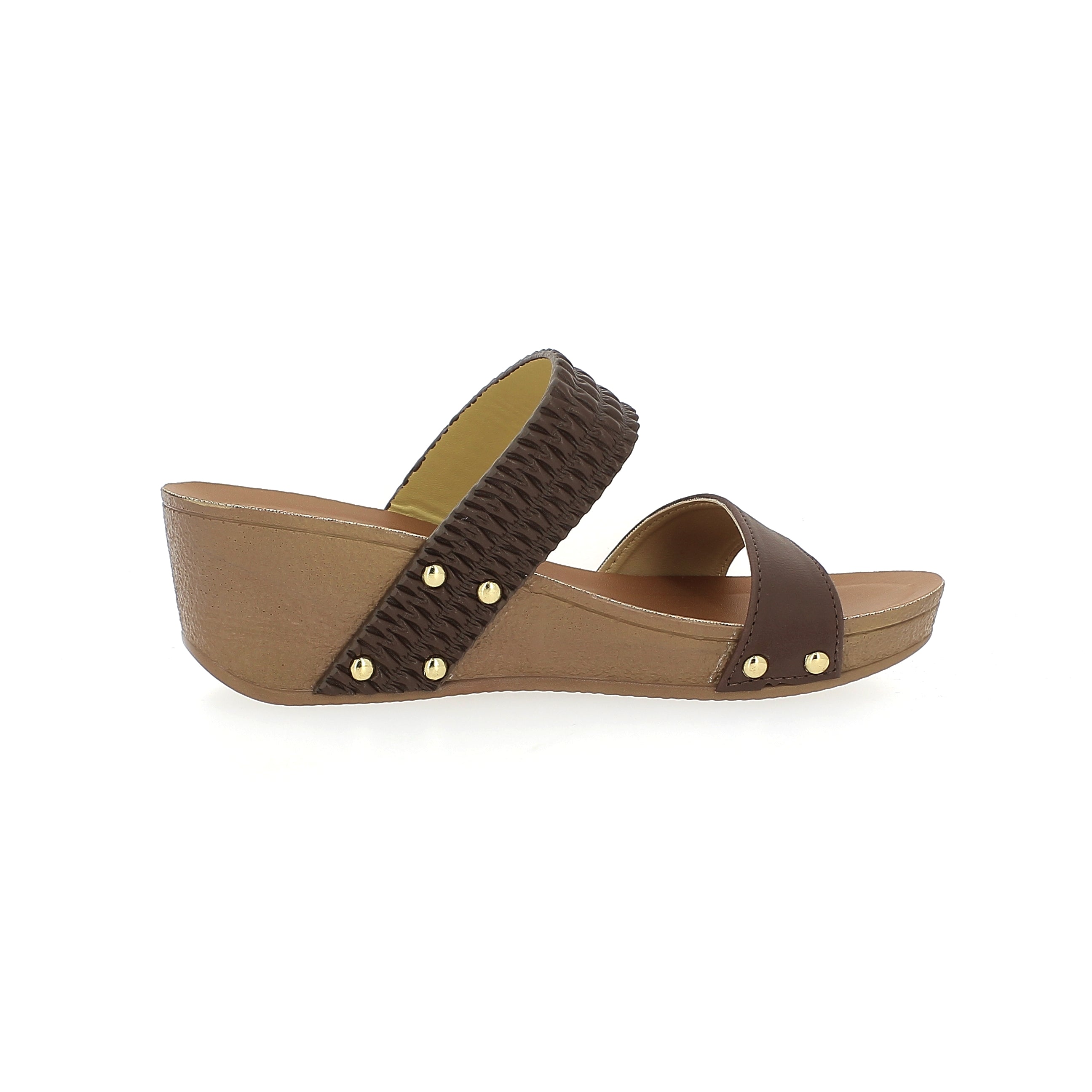 Petalz Women Casual Slip-on Wedges Brown